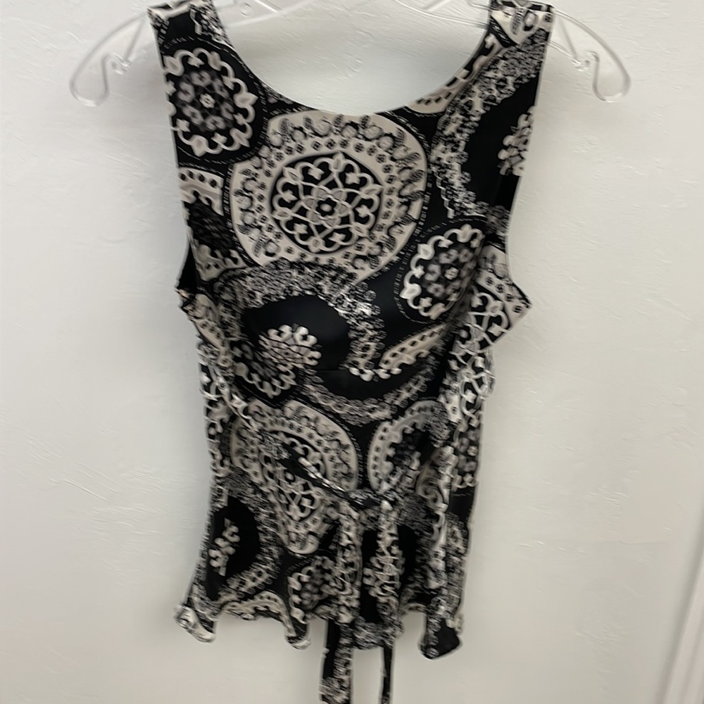 WHBM Black Silk Sleeveless Flowy Blouse Top Small - Picture 2 of 7